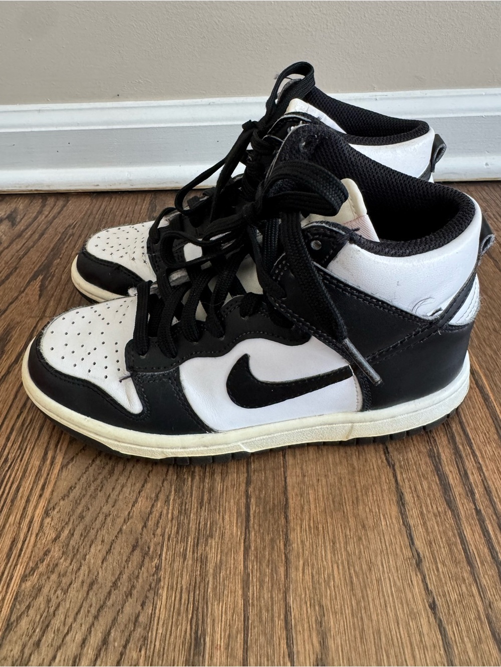 Nike Kids Black and White Mid-Top Sneakers